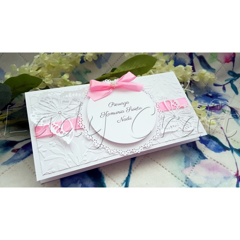 Zaproszenie komunijne dla dziewczynki